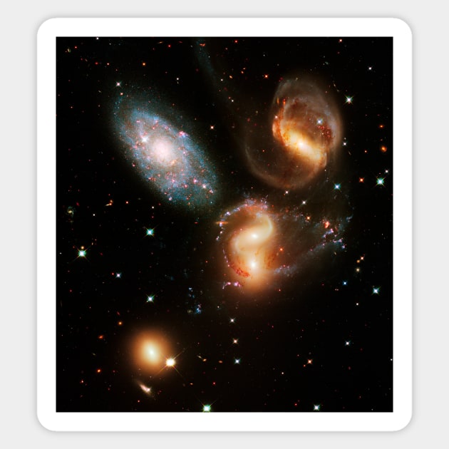 Stephan's Quintet galaxies, HST image (C021/9270) Sticker by SciencePhoto